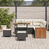 vidaXL Set Divano da Giardino 9 pcs Nero e Crema polyrattan