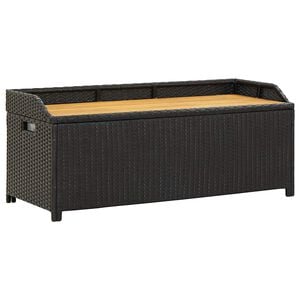 vidaXL Panca da Giardino con Vano Portaoggetti 120 cm Polyrattan Nera