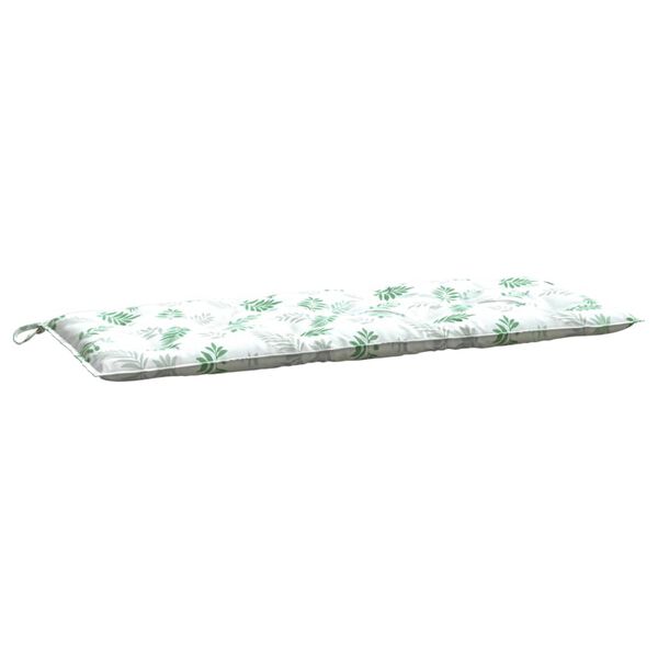 vidaXL Cuscino Panca Giardino con Motivo a Foglie 120x50x7 cm Tessuto
