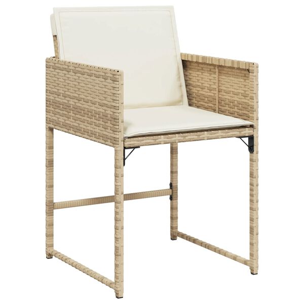 vidaXL Set da Pranzo da Giardino 17 pz con Cuscini Beige in Polyrattan