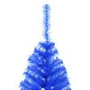 vidaXL Albero di Natale Artificiale a Met&agrave; con Supporto Blu 120 cm PVC