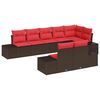 vidaXL Set Divano da Giardino con cuscino 8 pcs Marrone polyrattan