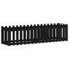 vidaXL Fioriera Giardino a Recinzione Nera 200x50x50cm Massello Pino