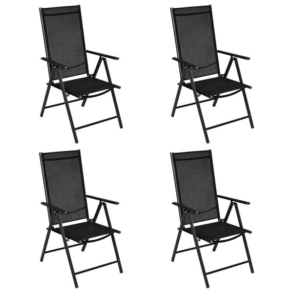 vidaXL Set Mobili da Pranzo per Giardino 5 pz in Alluminio Nero