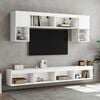 vidaXL Mobili TV a Muro con LED 6pz Bianchi in Legno Multistrato