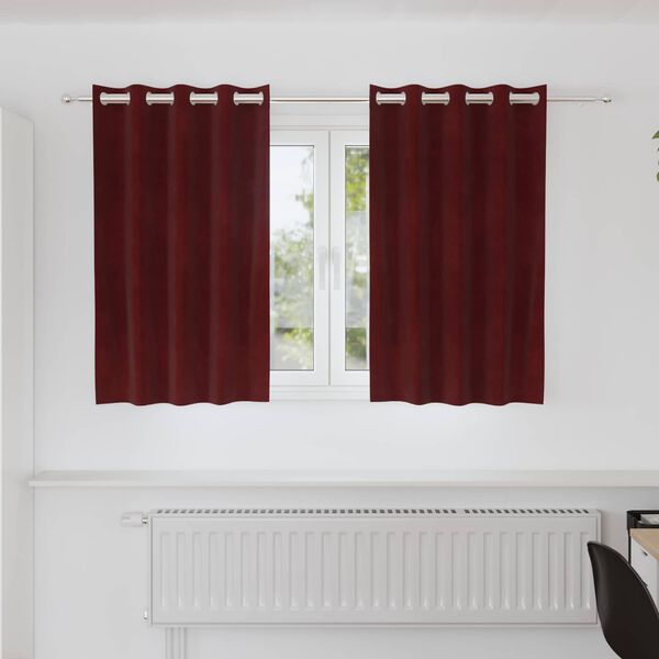 vidaXL Tende oscuranti 2 pcs Rosso Vino 140 x 140 cm Velluto