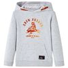 Felpa da Bambino con Cappuccio Grigio M&eacute;lange e Arancione 104
