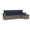 vidaXL Set Divani da Giardino 5 pz con Cuscini Grigio in Polyrattan