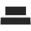 vidaXL Struttura Letto Pouf con Materassi Nero 200x200 cm Similpelle
