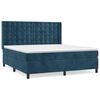 vidaXL Giroletto a Molle con Materasso Blu Scuro 160x200 cm in Velluto