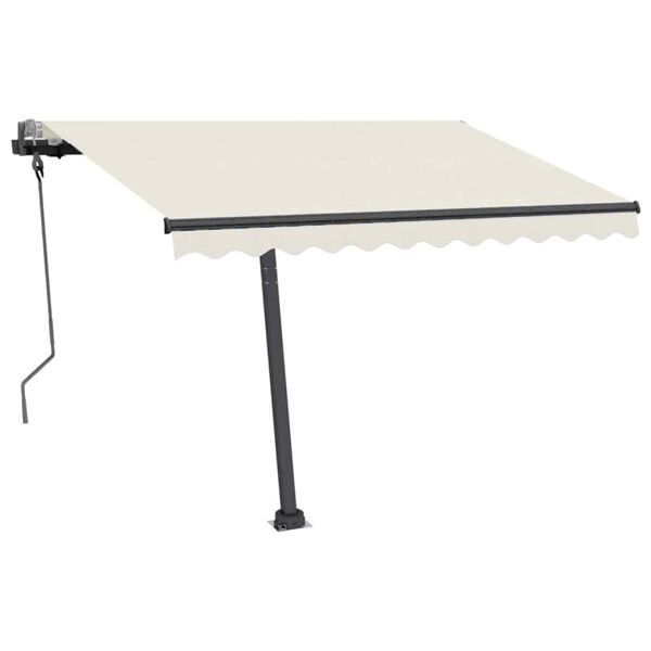 vidaXL Tenda da Sole Manuale Autoportante 300x250 cm Crema