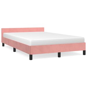vidaXL Giroletto con Testiera senza Materasso Rosa 120x200 cm Velluto