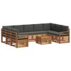 vidaXL Set divani 10 pcs Naturale e Antracite Legno di Acacia Massello