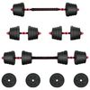 vidaXL Set di Manubri 2-in-1 40kg Nero e Rosso