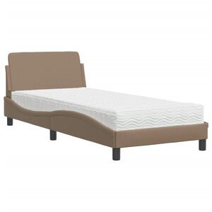 vidaXL Letto con Materasso Dover Cappuccino 90x200 cm in Similpelle