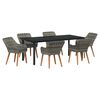 vidaXL Set da Pranzo per Giardino 7 pz Grigio polyrattan