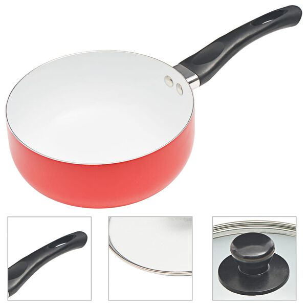 vidaXL Set di Pentole 7 pz Rosse in Alluminio