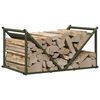 vidaXL Rastrelliera per Legna da Ardere Verde Oliva 70x43x34,5 cm