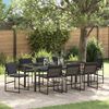vidaXL Set da Pranzo per Giardino 9 pcs Nero