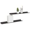 vidaXL Mensola sospesa 2 pcs Nero 60 x 8,5 x 2,5 cm Acciaio
