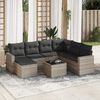 vidaXL Set Divano da Giardino 8pz con Cuscini Grigio Chiaro Polyrattan