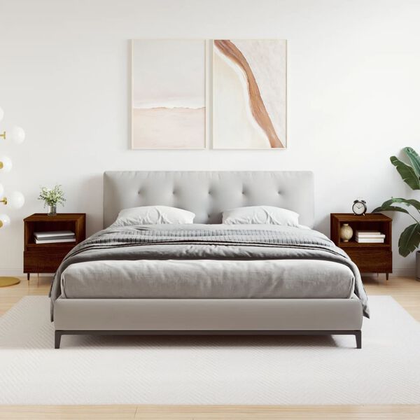 vidaXL Comodini 2pz Rovere Marrone 40x35x50 cm in Legno Multistrato