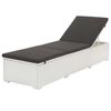 vidaXL Lettino Prendisole con Cuscino in Polyrattan Bianco