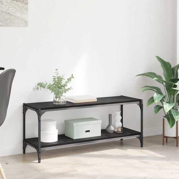 vidaXL Mobile TV Rovere Nero 100x33x41cm Legno ingegnerizzato e ferro