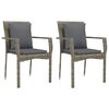 vidaXL Set da Pranzo da Giardino 9 pz con Cuscini in Polyrattan Grigio