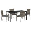 vidaXL Set da Pranzo per Giardino con cuscino 5 pcs Grigio polyrattan