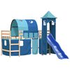 vidaXL Letto a Soppalco con Torre Bambini Blu 80x200cm Massello Pino