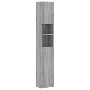 vidaXL Armadietto Bagno Grigio Sonoma 32x25,5x190 cm Legno Ingegnerizzato