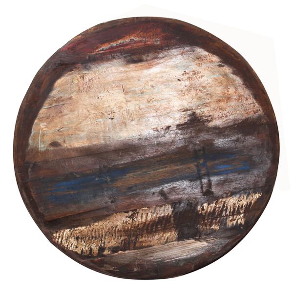 vidaXL Tavolino Caff&egrave; Legno Massello Rigenerato Base Nera 60x60x33 cm