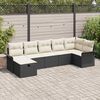 vidaXL Set Divano da Giardino con cuscino 7 pcs Nero Poly Rattan