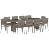 vidaXL Set da Pranzo per Giardino 11 pcs Grigio polyrattan