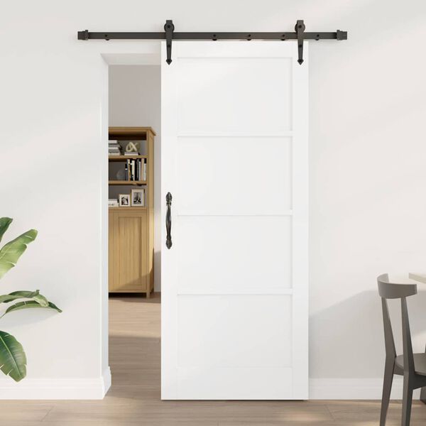vidaXL Porta scorrevole ORKDAL Bianco 83 x 202 cm Pino massello