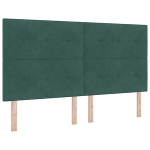 vidaXL Letto a Sorgente LED Verde Scuro 180 x 200 cm Tessuto