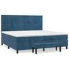 vidaXL Giroletto a Molle con Materasso Blu Scuro 200x200 cm in Velluto