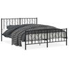 vidaXL Giroletto senza Materaso con Pediera in Metallo Nero 160x200 cm
