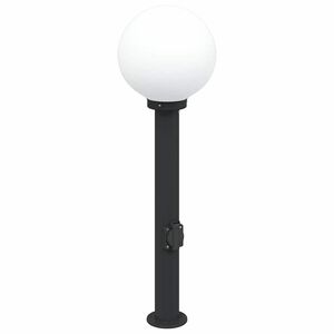 vidaXL Lampada a paletto con presa elettrica 80 cm Nera IP44