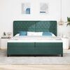 vidaXL Letto a molle con materasso Verde Scuro 200 x 200 cm Poliestere