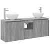 vidaXL Set di mobili da bagno a parete 3 pz Sonoma grigio