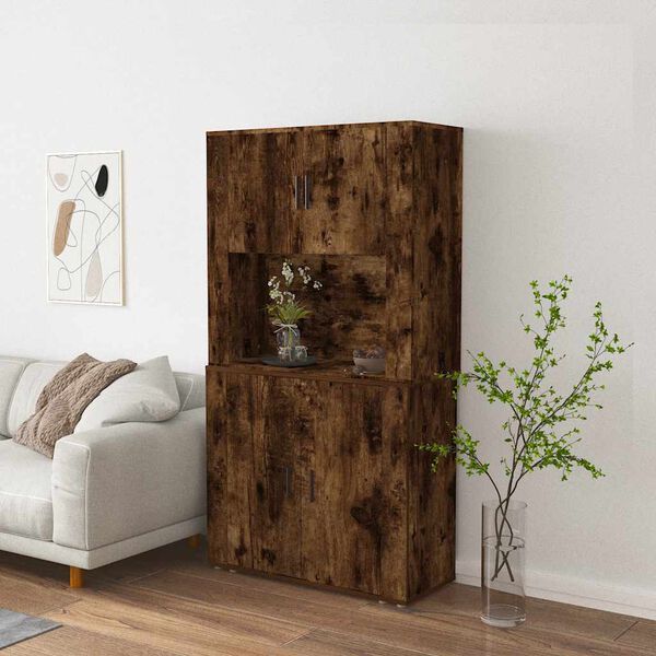 vidaXL Credenza Rovere Fumo in Legno Multistrato