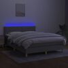 vidaXL Letto a Molle Materasso e LED Grigio Chiaro 140x200 cm Tessuto