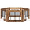 vidaXL Cancello per cani con supporti 6 pcs Legno antico 80 x 60 cm