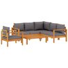 vidaXL Set Divano da Giardino 5 pz con Cuscini Legno Massello Acacia