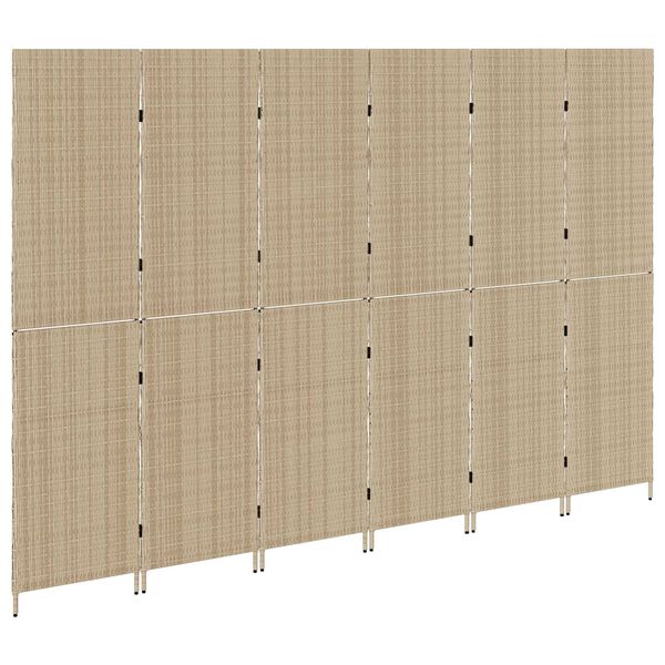 vidaXL Divider per stanze Beige 292 x 180 cm polyrattan
