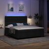 vidaXL Letto a molle con materasso con led Nero 180 x 200 cm Tessuto