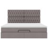 vidaXL Struttura Letto Pouf con Materasso Tortora 160x200cm in Tessuto