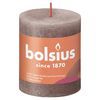 Bolsius Candele Rustiche a Colonna Shine 4 pz 80x68 mm Rosa Nebbia